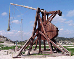 A working trebuchet at Baux